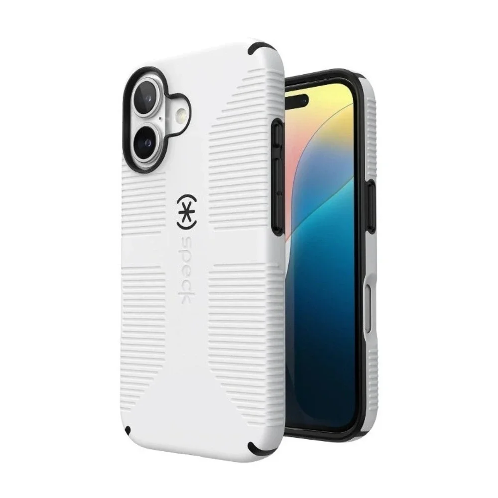 Speck iPhone 16 Candyshell Grip White Protective Magsafe Microban Case
